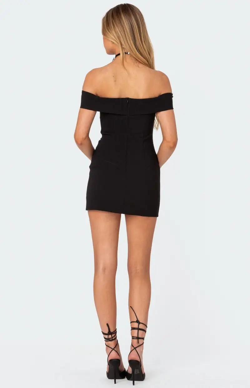 Edikted Effie Fold Over Mini Dress