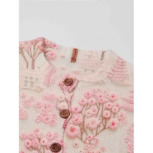 Women's Sweater Daily Graphic Crew Neck Print Long Sleeve Regular Tops Knit Weekend Beige Fall Winter