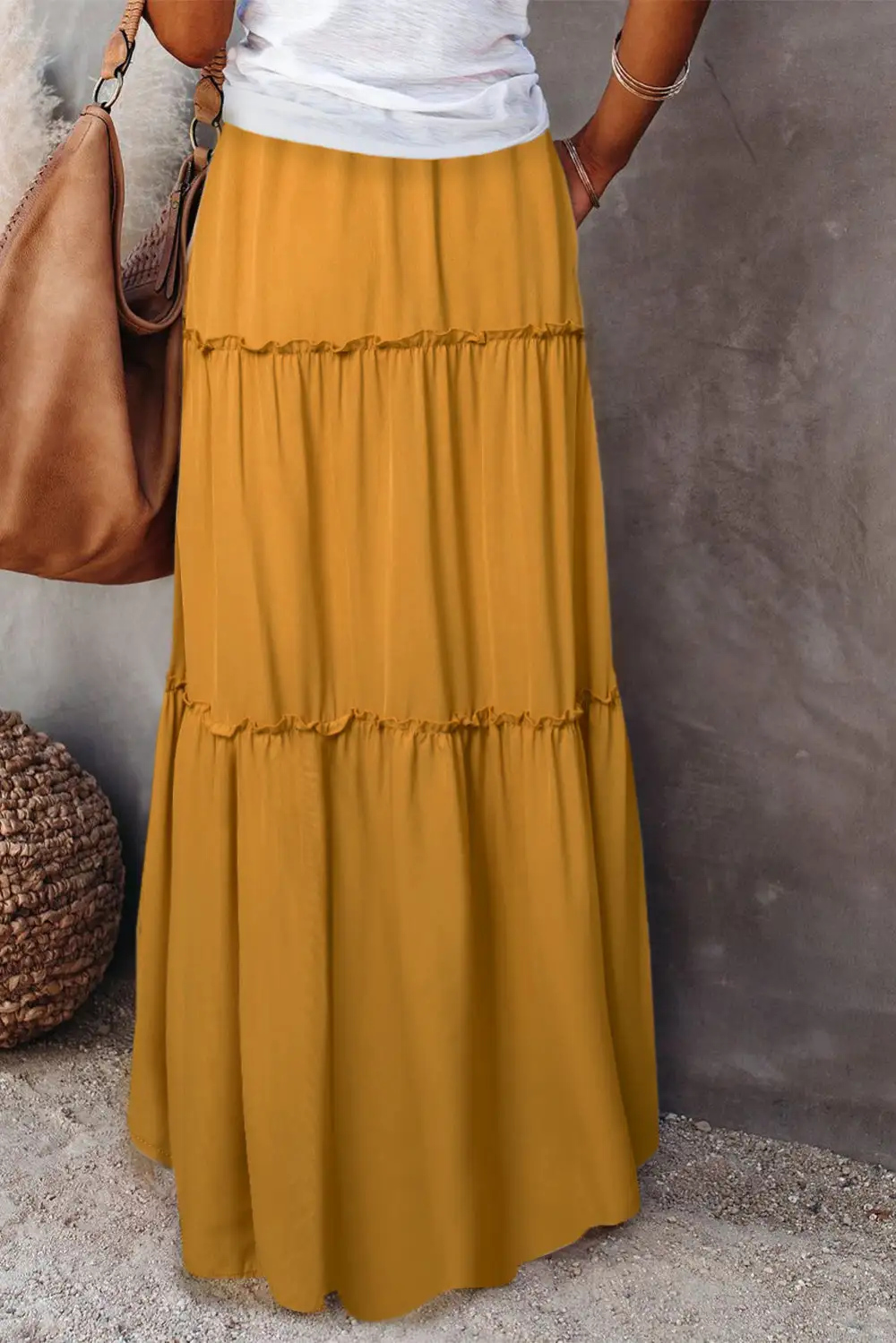Maxi High Waist Tiered Skirt