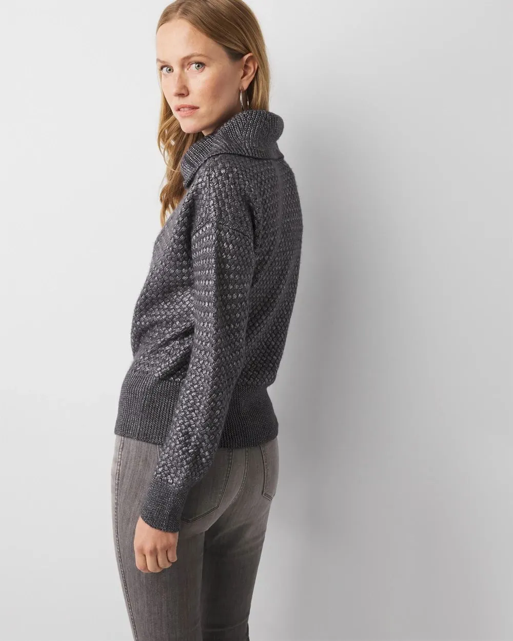 Metallic Half Zip Pullover