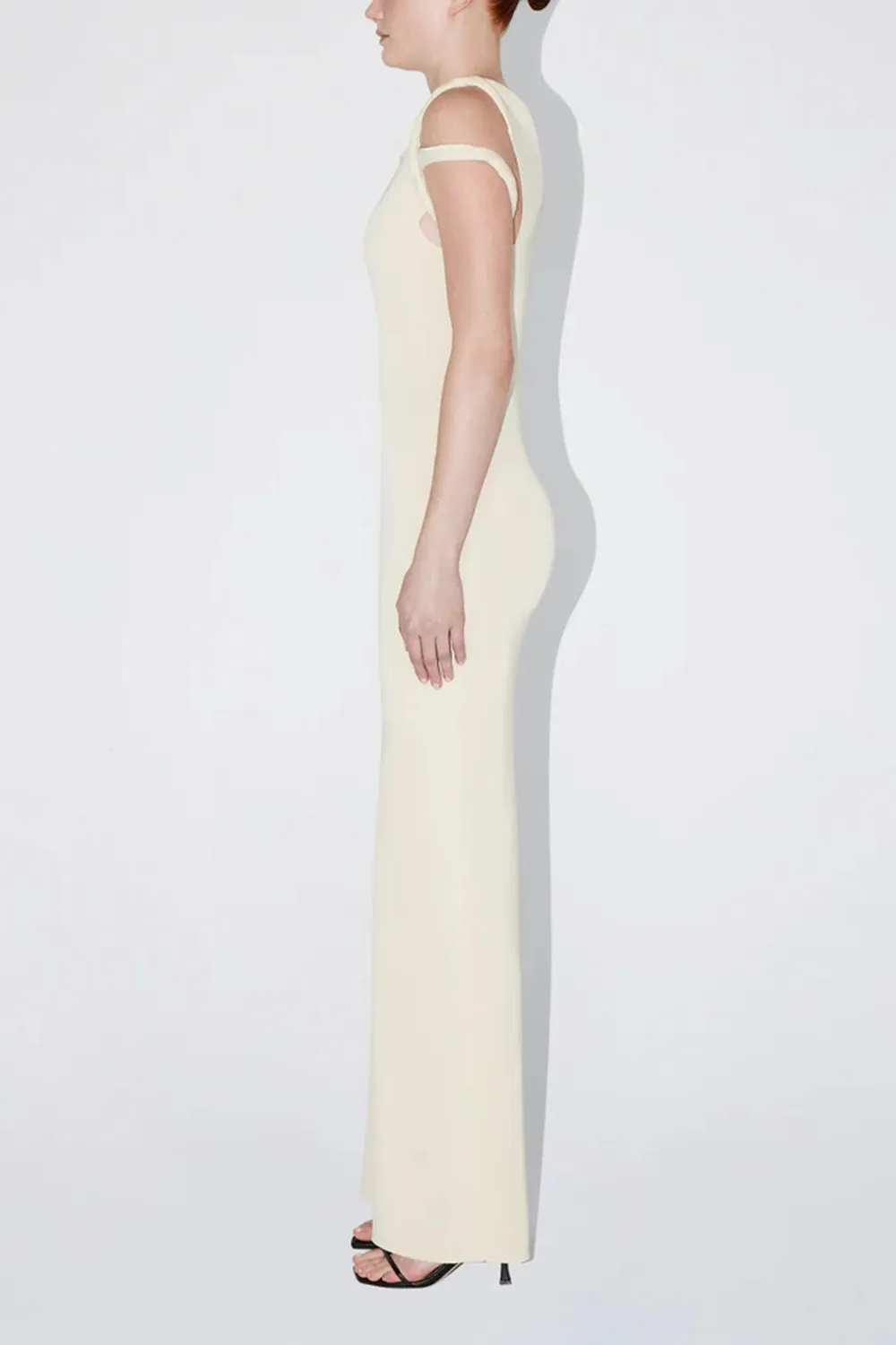 Sueded Stretch Twist Maxi Dress | Stone
