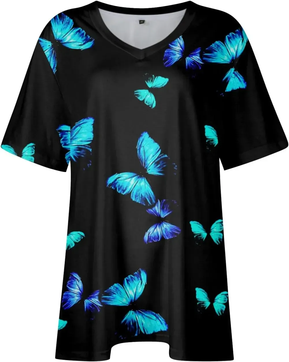 Plus Size Tops for Women Dressy Short Sleeve V Neck Shirts for Women Summer Tops for Women 2024 Floral Print Top