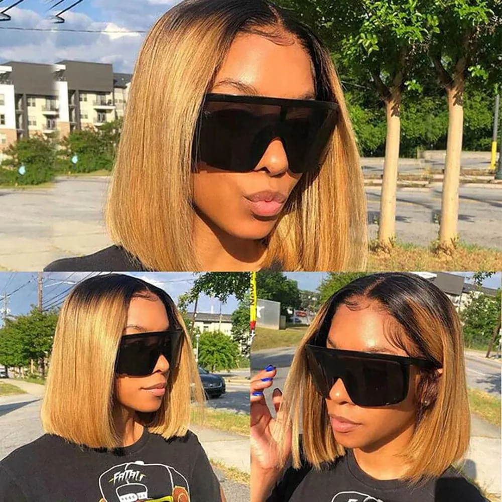 Sterly 1B/27 Ombre 13x4 4x4 Lace Front Straight Ombre Colored Human Hair Bob Wigs