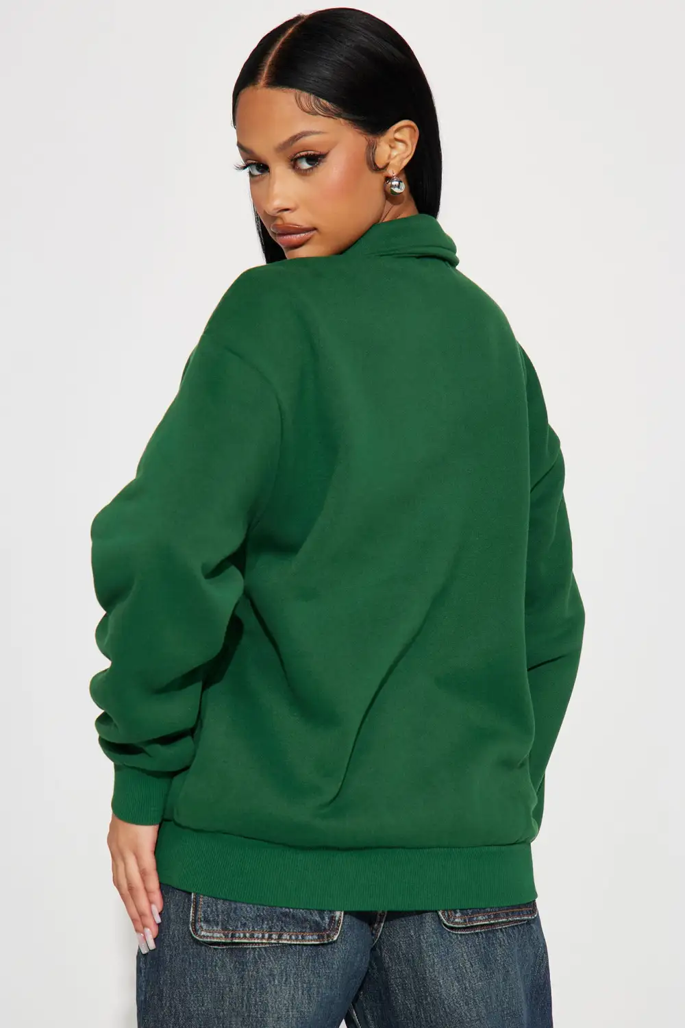 Vintage NY Half Zip Sweatshirt - Green