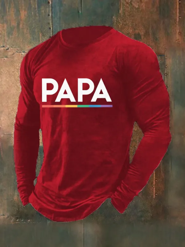 Men'S Pride Papa Print T-Shirt