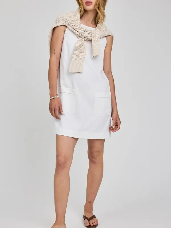 Button Front Sleeveless Mini Dress