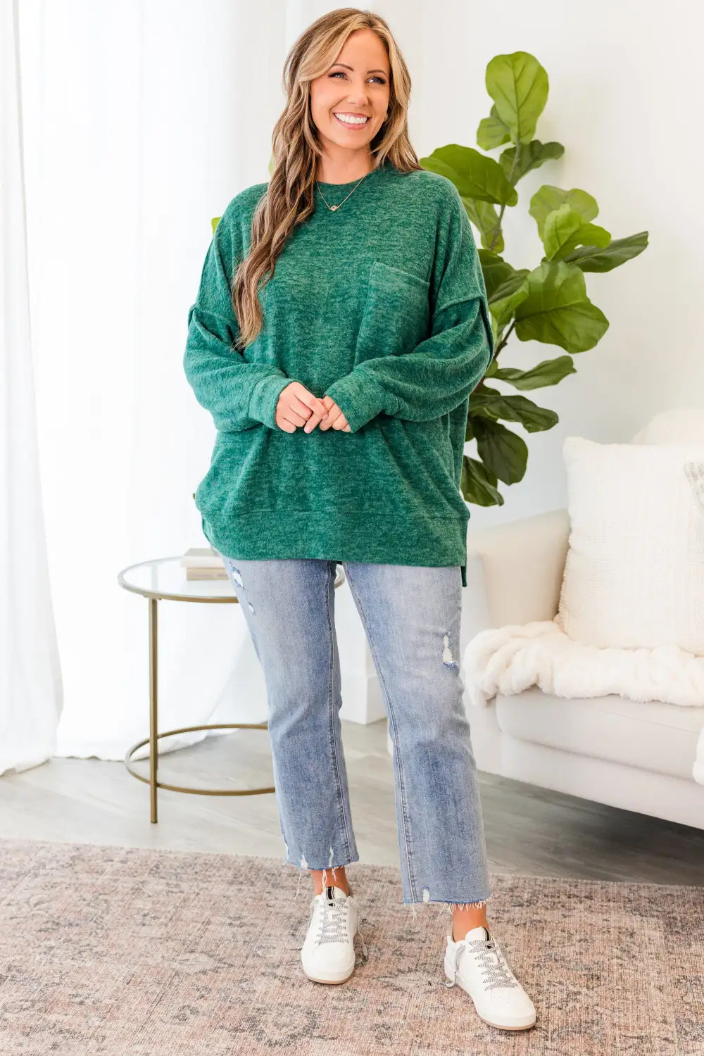 Just Take A Break Sweater, Dark Green