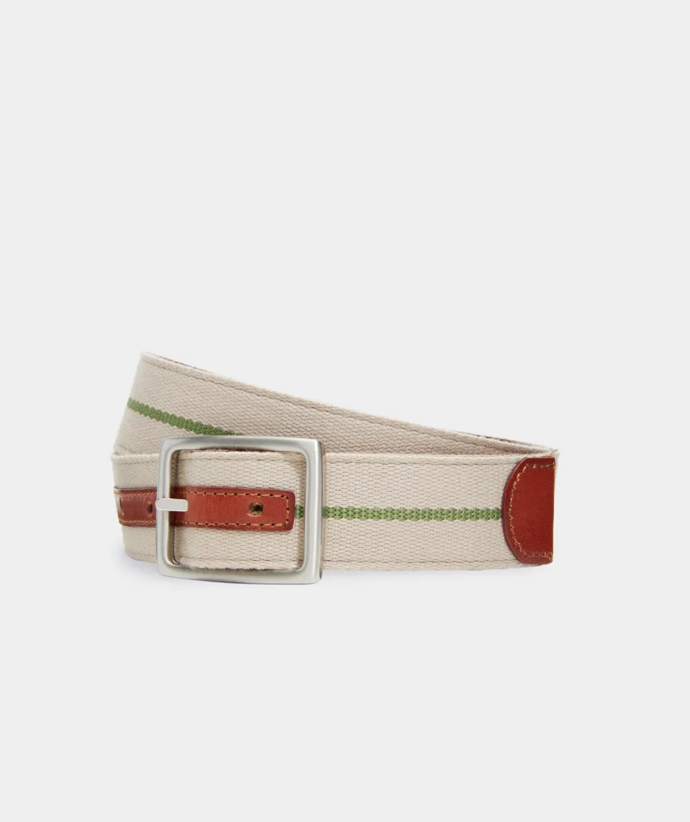 Leather & Webbing Reversible Belt