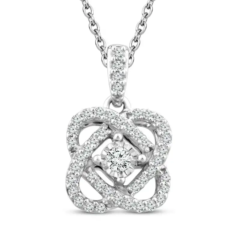 Center of Me Diamond Necklace 1/10 ct tw Sterling Silver 18