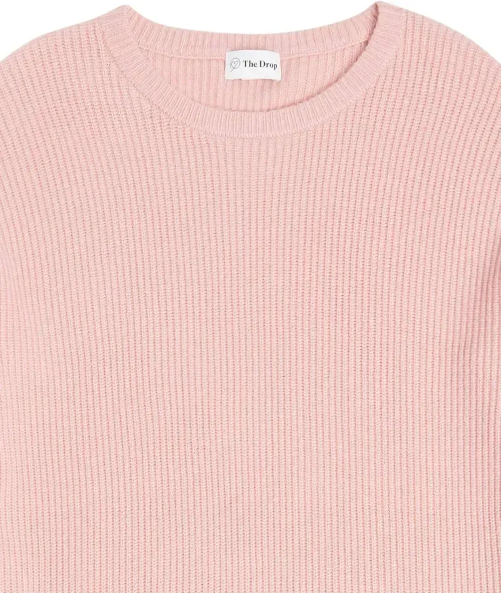 Women's Alice Crewneck Back-Slit Ribbed Pullover Sweater