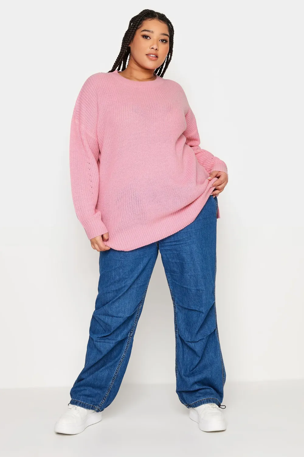 YOURS Curve Pink Drop Shoulder Jumper
