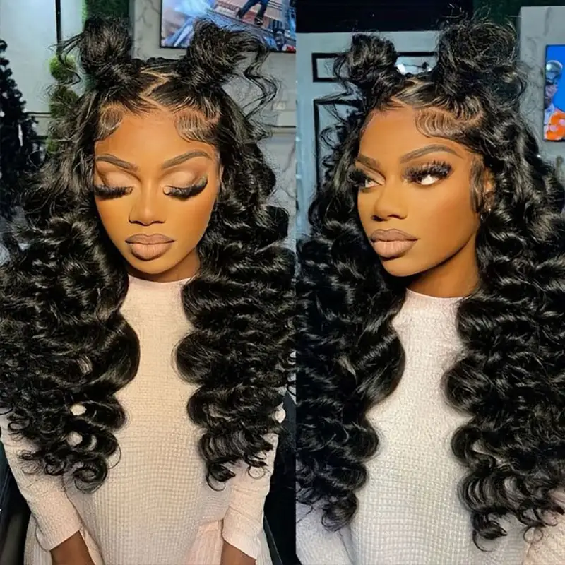 250% Density Loose Deep Wave 13x6 Full Lace Frontal Wig 100% Human Hair