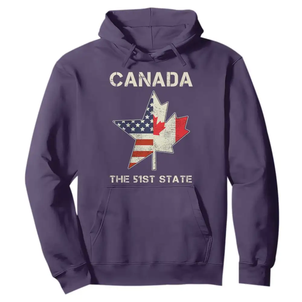 Canada The 51st State Hoodie Maple Canadian American Flag TS09