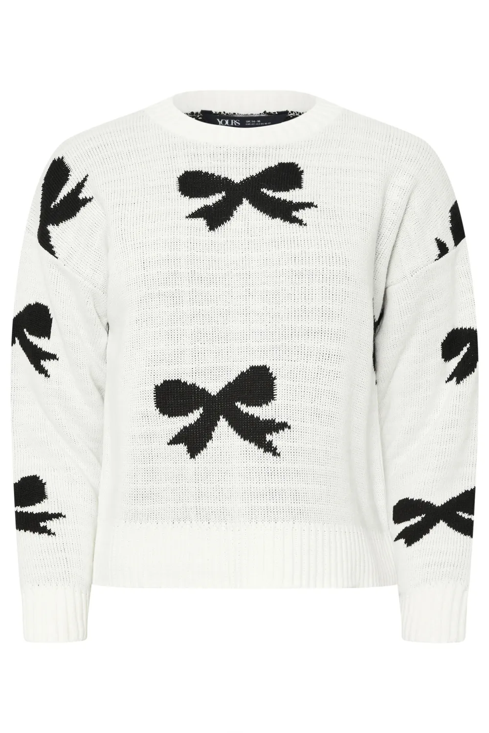 LIMITED COLLECTION Curve White Bow Knitted Jumper