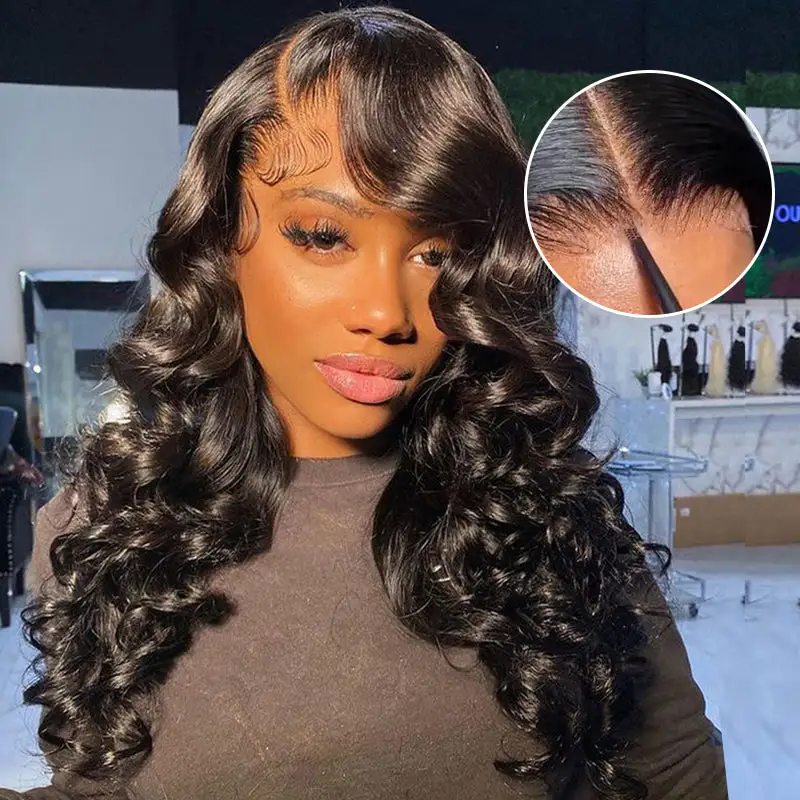 Real HD| Loose Wave Glueless Lace Closure Wig 250% Raw Virgin Human Hair Wig