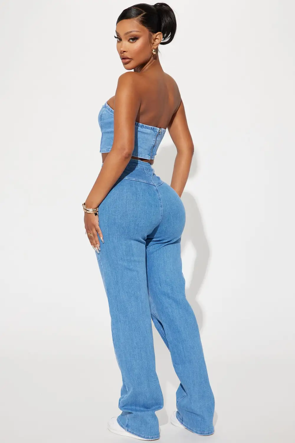 Nathalia Pant Set - Medium Wash