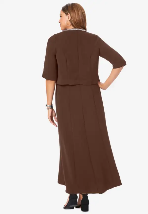 2-Piece Beaded Jacket Dress