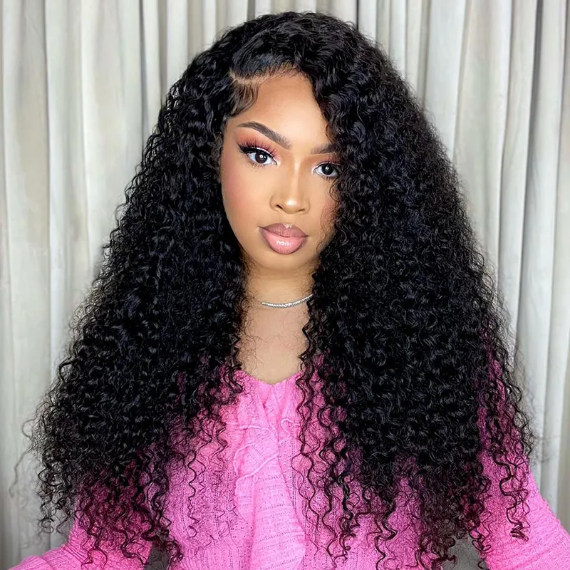 13x6 HD Lace Full Frontal Wig Undetactable HD Lace Curly Wave Human Hair Wig