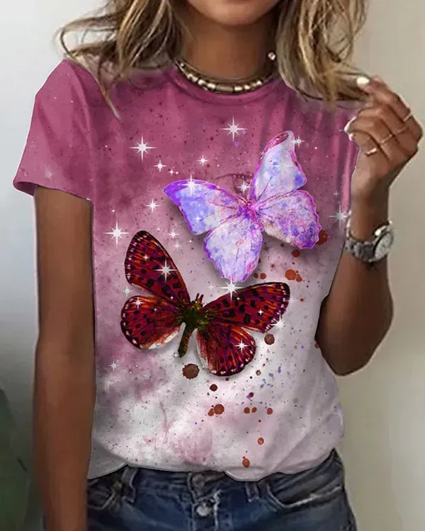 Abstract Butterfly Painting T-shirt