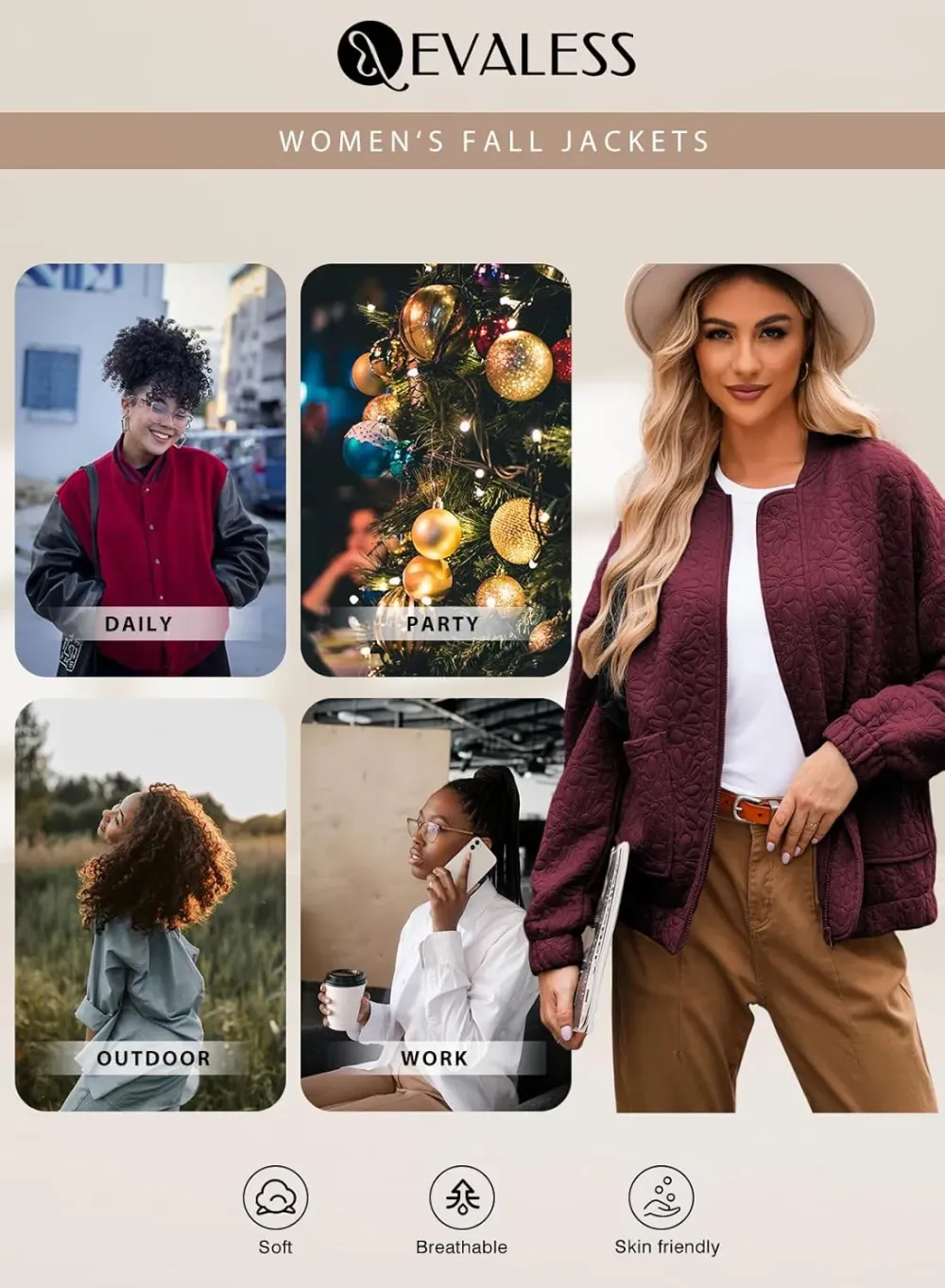 Jackets for Women Spring Fashion 2025 Cute Jacquard Coats Lightweight Zip Up Jackets Dressy Casual