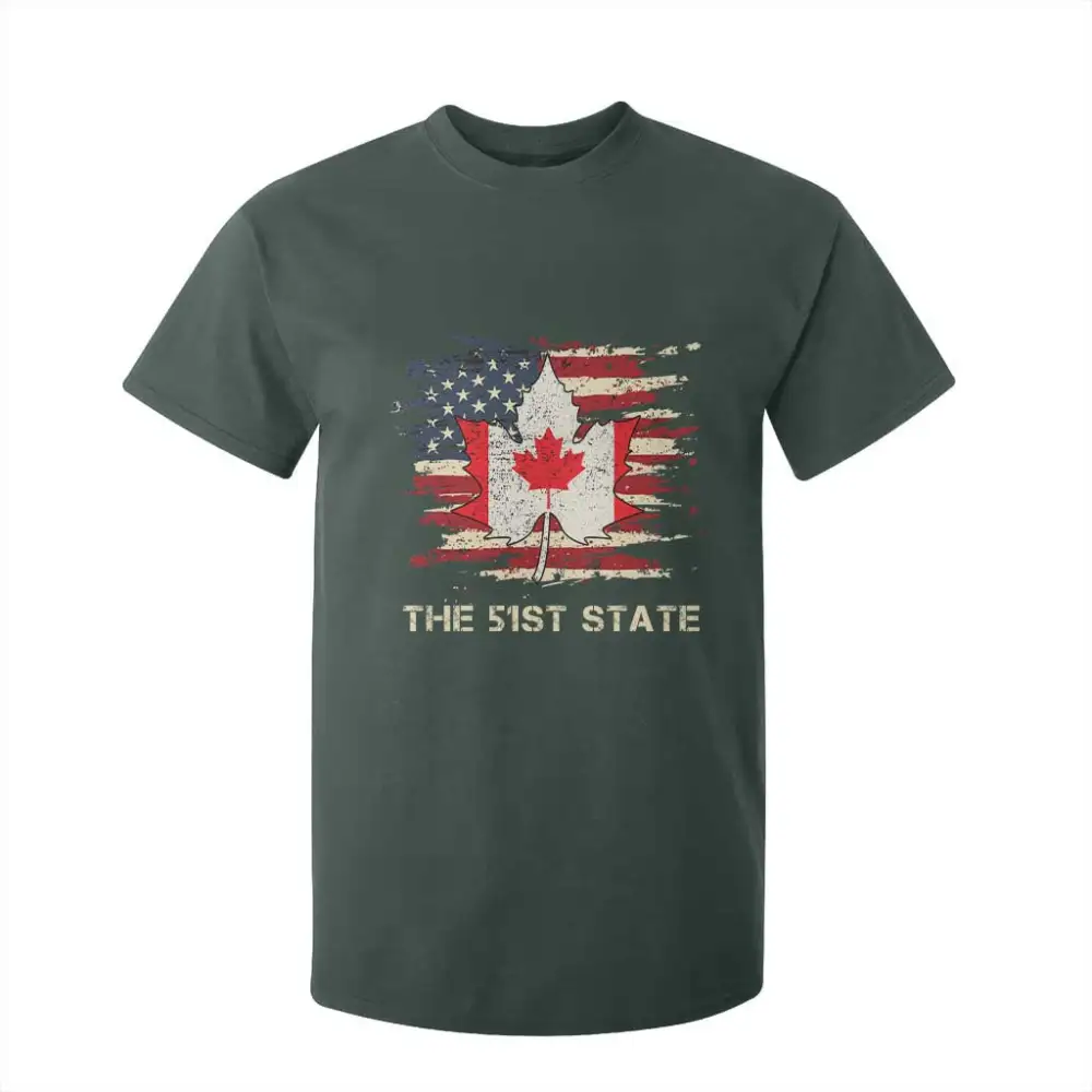 Canada The 51st State T Shirt For Kid Canadian Maple American Flag TS09