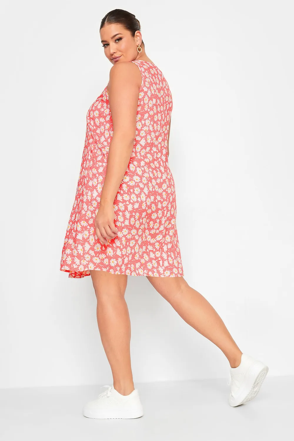 YOURS Curve Light Pink Daisy Print Pocket Smock Dress