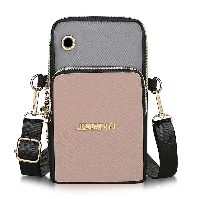 Men's Women's Crossbody Bag Shoulder Bag Wristlet Mobile Phone Bag Oxford Cloth Outdoor Daily Zipper Large Capacity Waterproof Lightweight Color Block Black Red Blue