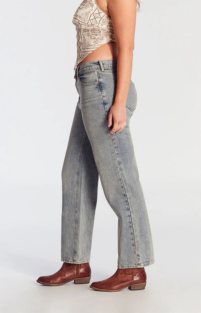 PacSun Jordyn Low Rise Straight Leg Jeans Medium Indigo