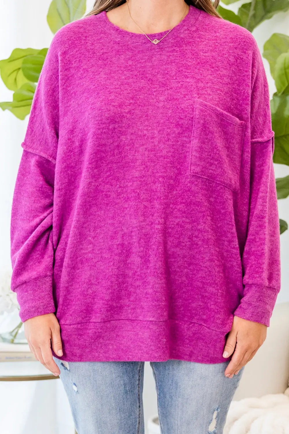 Just Take A Break Sweater, Light Plum