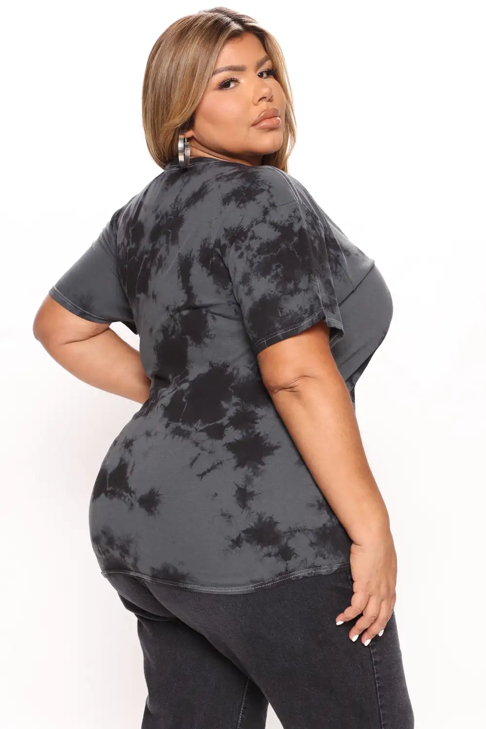 Blessed Tie Dye Tunic Top - Black/combo