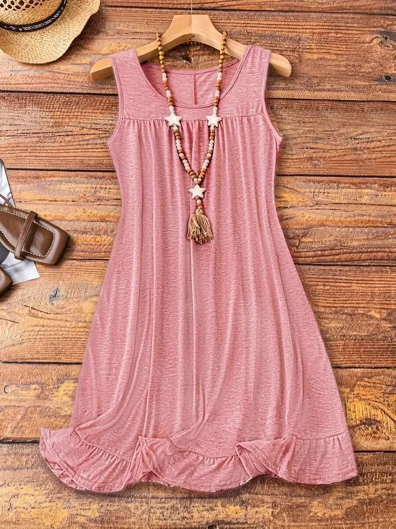 Women's Plus Size Casual Sleeveless Dress