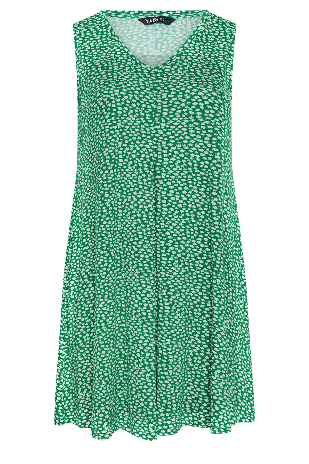 YOURS Curve Green Ditsy Floral Print Mini Dress