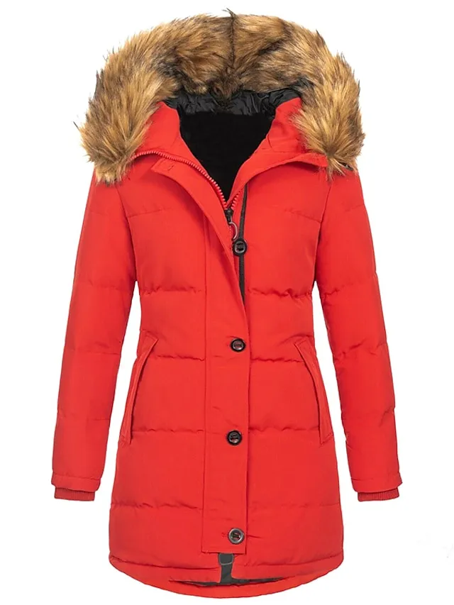 Women's Puffer Winter Coat Hoodie Jacket Outdoor Daily WorkWear