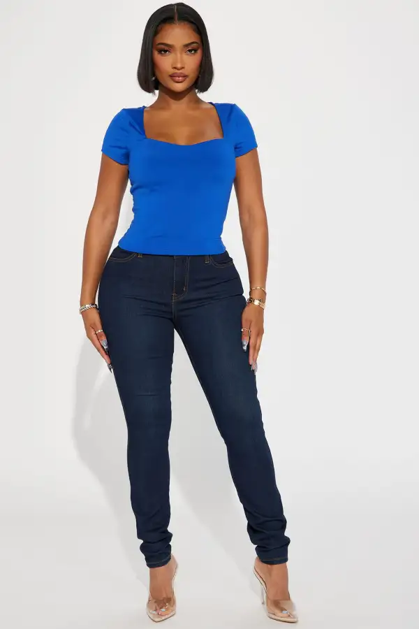 Kiley Square Neck Top - Blue