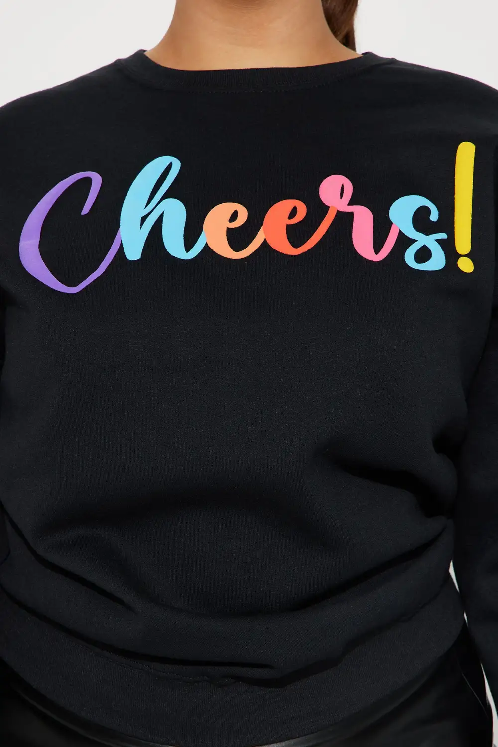 Cheers Puff Print Sweatshirt - Black