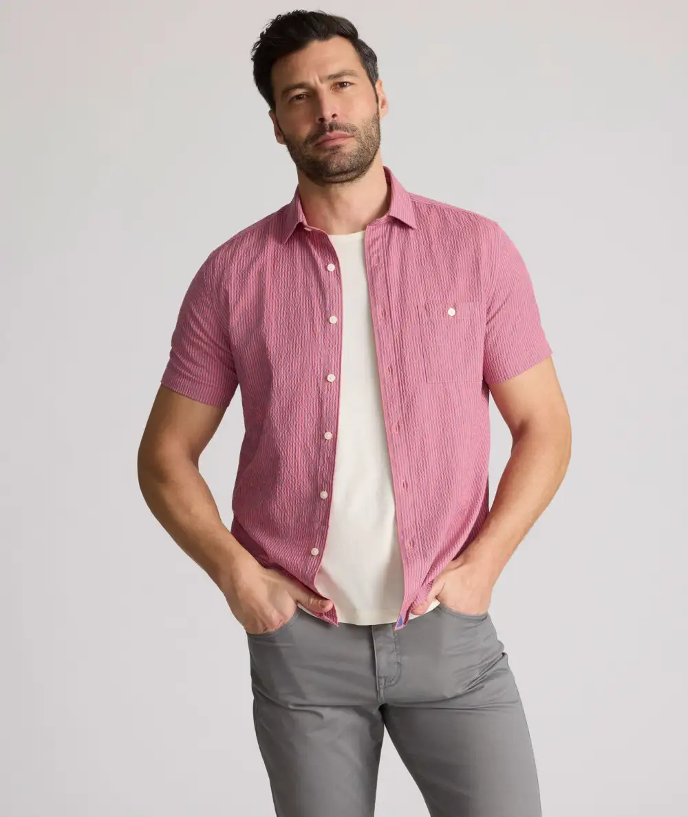 Performance Short-Sleeve Seersucker Shirt