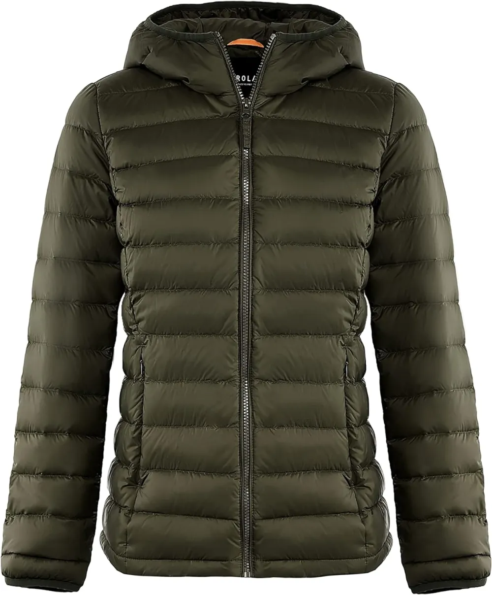 Women's Lightweight Packable Down Jacket Quilted Puffer Coat with Stand Collar