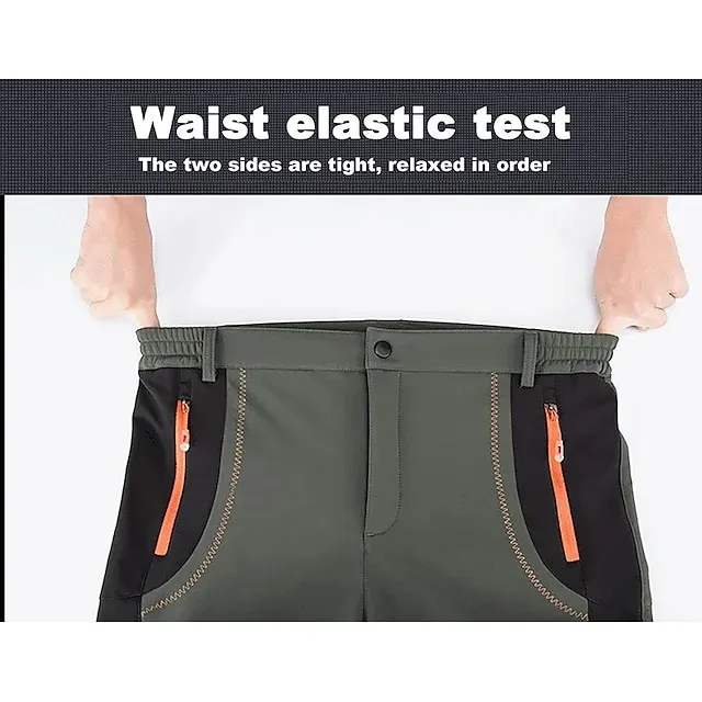 Women's Fleece Lined Pants Waterproof Hiking Pants Black Trousers Softshell Pants Winter Outdoor Thermal Warm Windproof Lightweight Elastic Waist Bottoms Army Green Burgundy Orange Camping