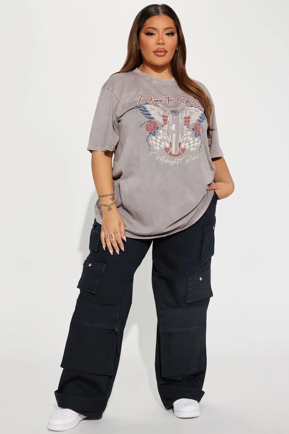 Born To Ride Fast Graphic Tshirt - Grey/combo