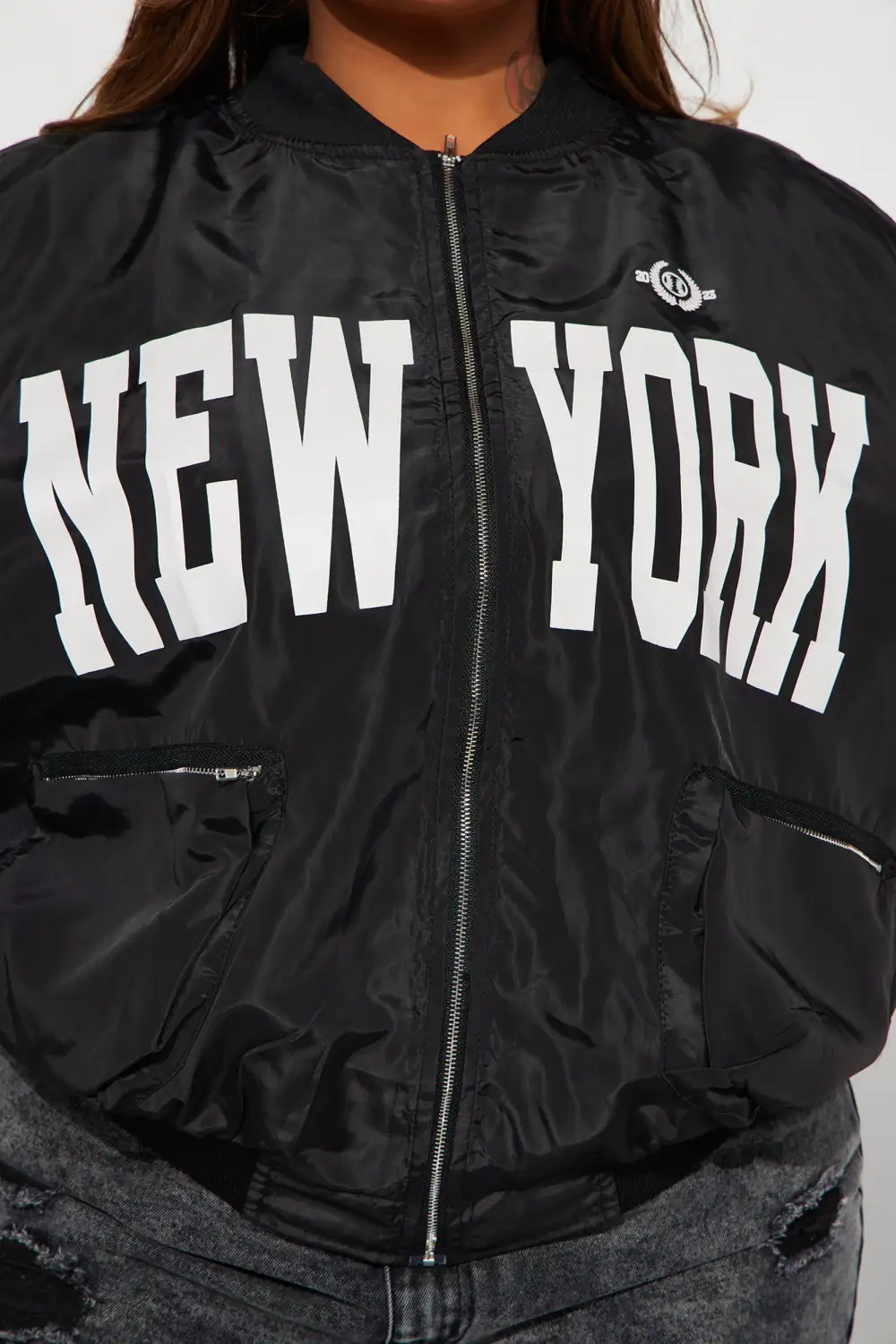 East Coast Vibes Bomber Jacket - Black