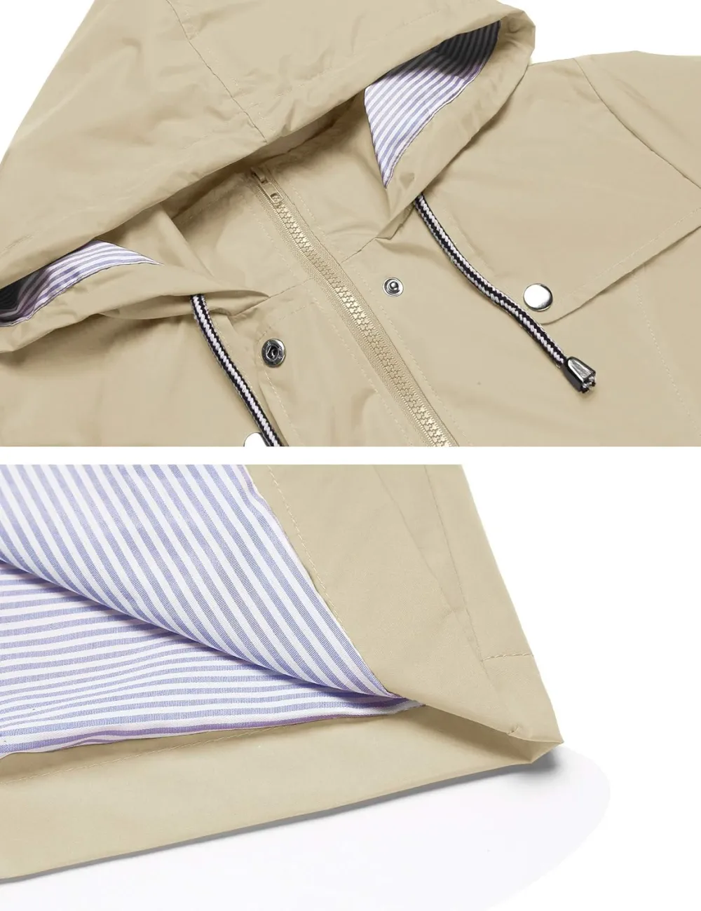 LOMON Raincoat Women Waterproof Long Hooded Trench Coats Lined Windbreaker Travel Jacket S-XXL