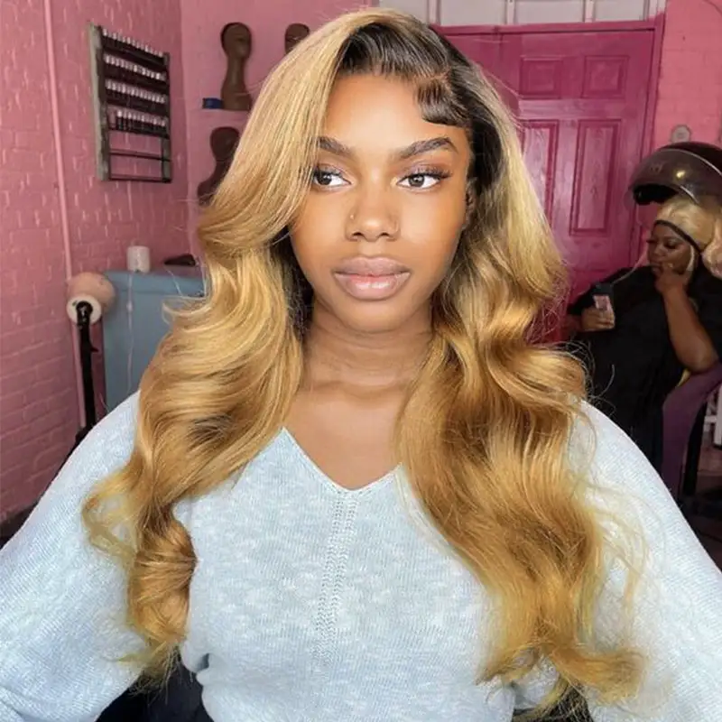 T1B/27 Ombre Transparent Lace Wig 100% Virgin Human Hair