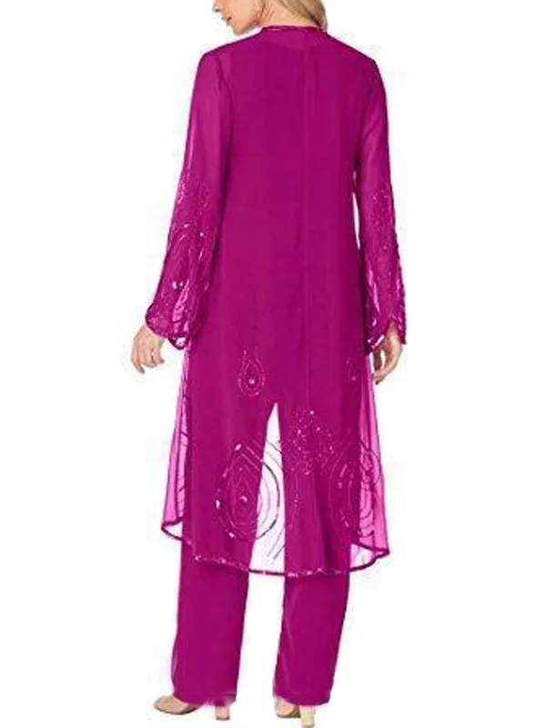 Sequin vest top trousers three-piece set