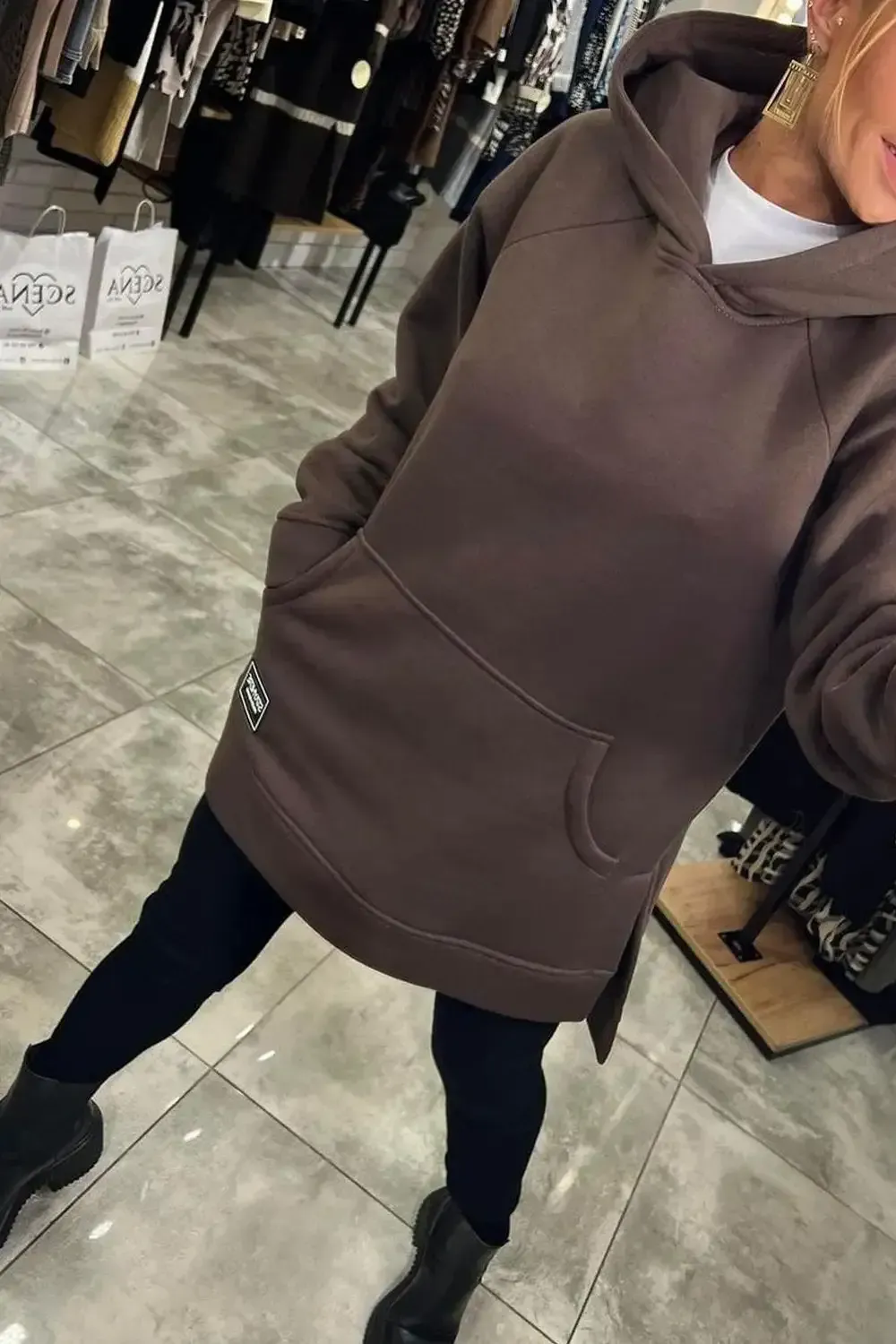 Women's  Hooded Slit Top & Slim-fitting Pants Two-piece Set