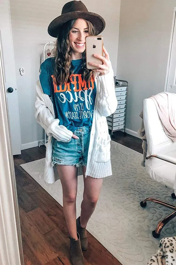 Knitted Solid Color Button Down Chunky Outwear Cardigan