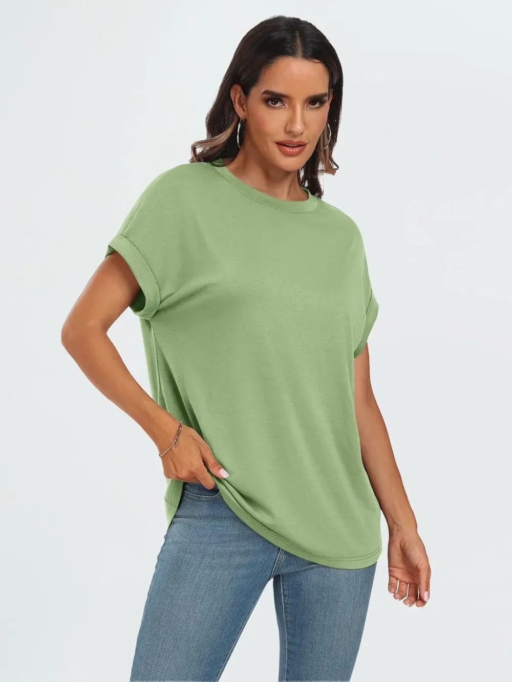 AUTOMET Women Tops Casual Basic T Shirts Loose Fit Crewneck Short Sleeve Summer Outfits