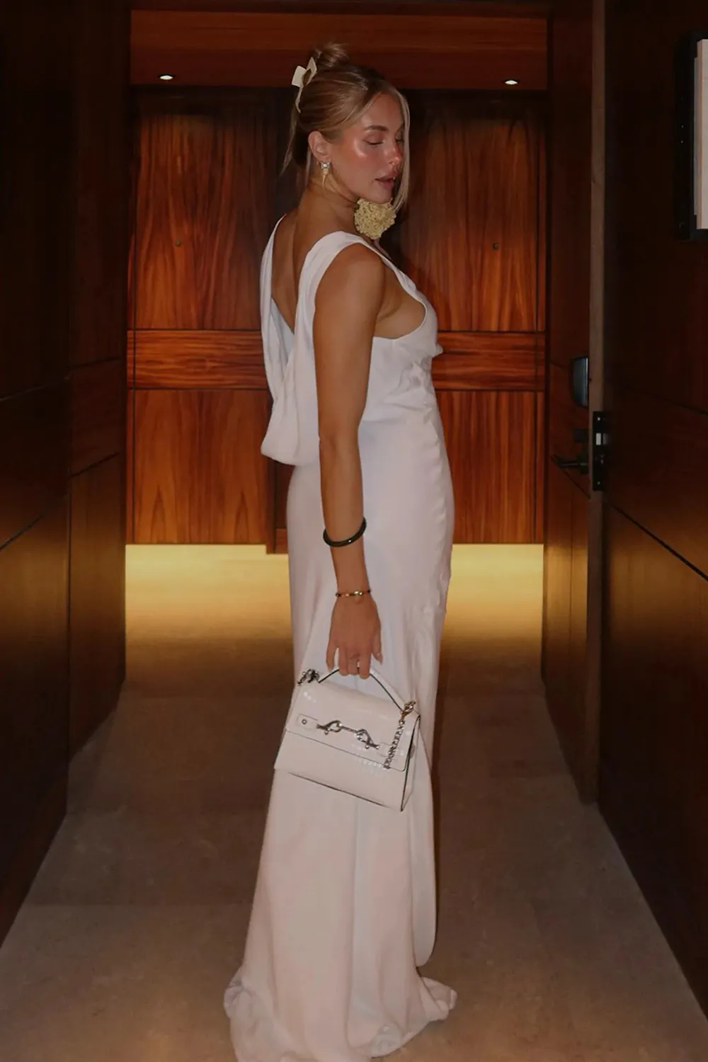 Maxi Satin Dress With Back Cowl