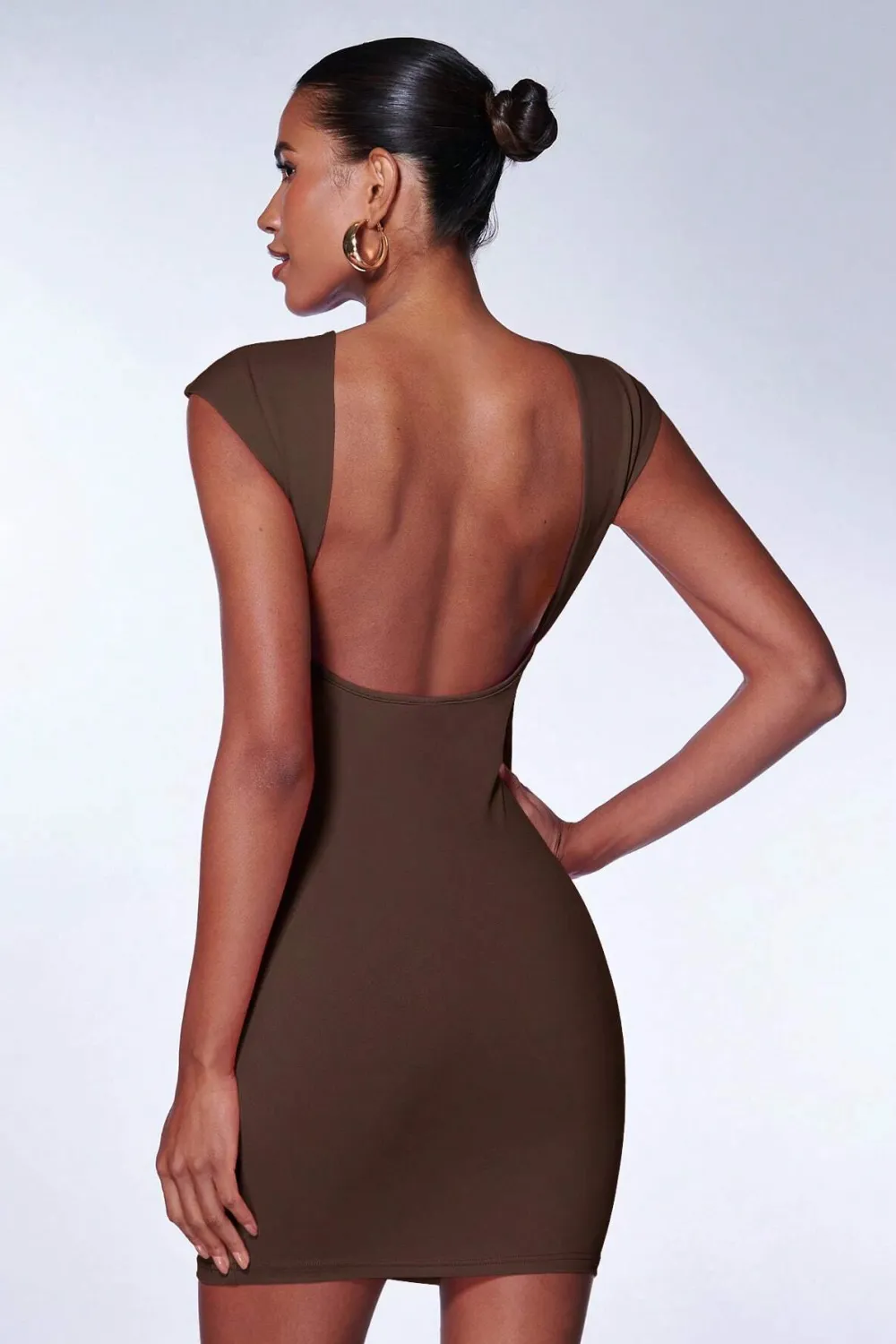 BAE Solid Backless Bodycon Dress