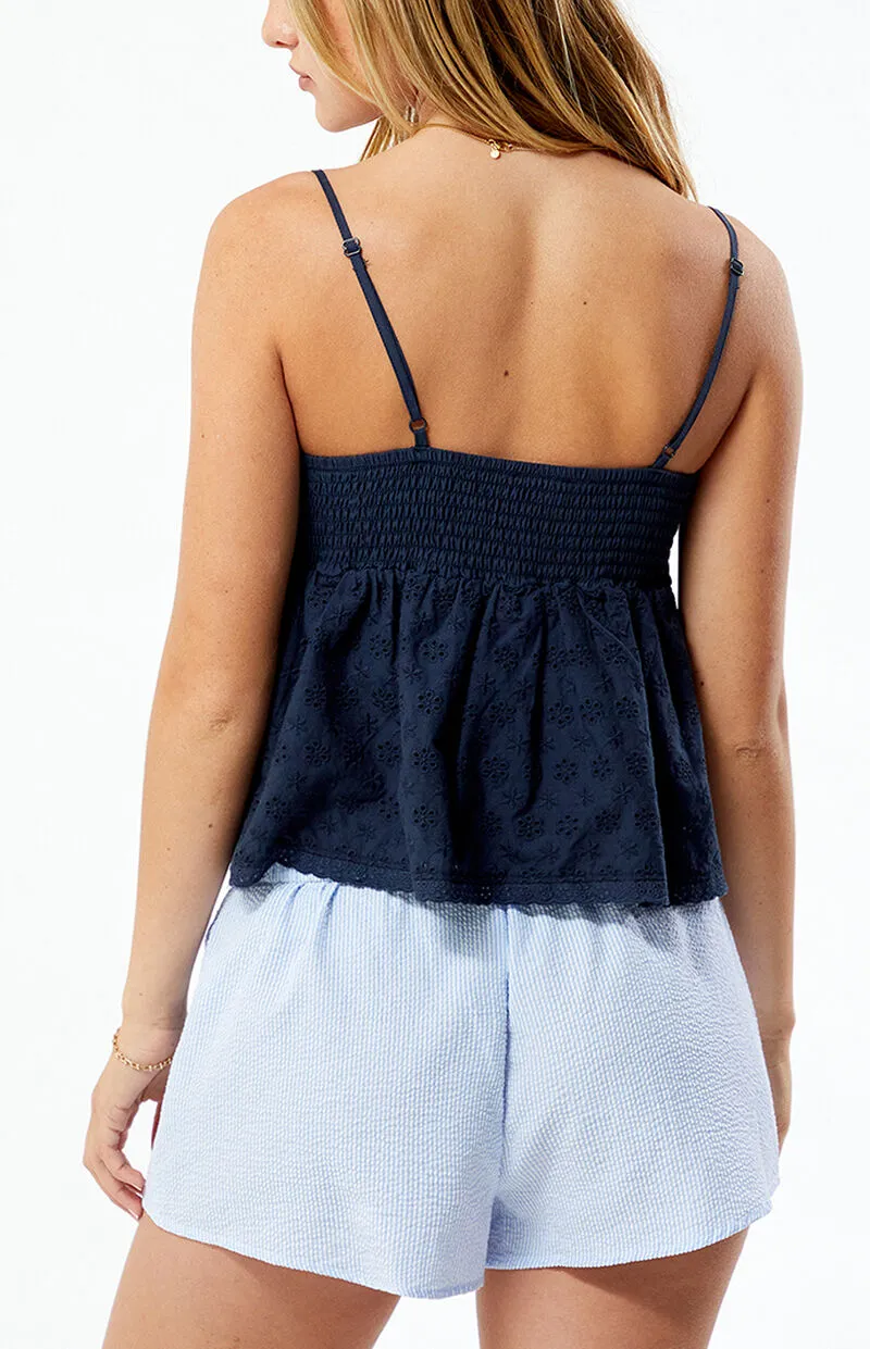 LA Hearts Ruched Bow Tie Babydoll Top