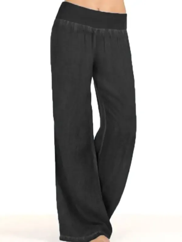 (Clearance Sale⚡)Yoga Pants Women's Comfortable Stretch Denim Casual Wide Leg Pants